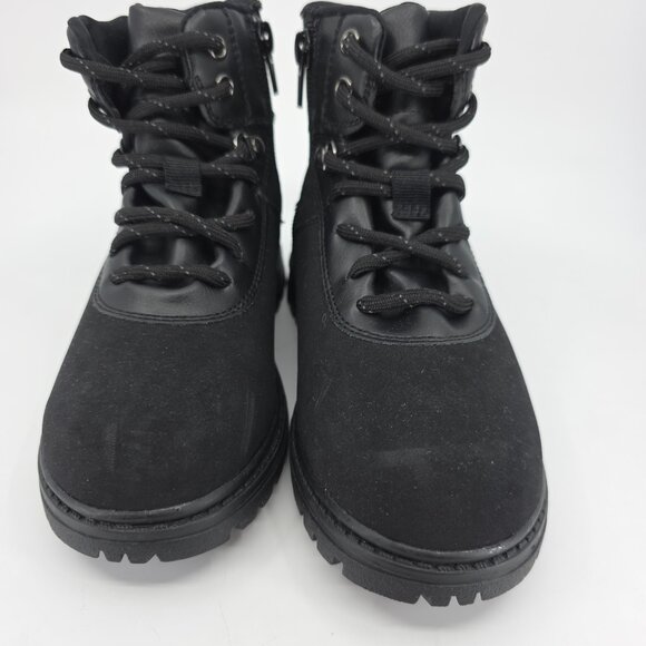 Kenneth Cole Reaction Kids Combat Boots Size 13C Black Suede High Winter Hiking - Picture 2 of 9